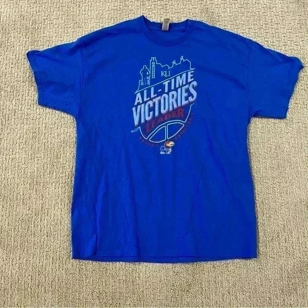Kansas Jayhawks‎ All Time Victories Leader t shirt Men’s size XL color Blue